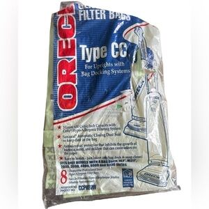 Oreck Type CC Upright Vacuum Cleaner Bags Hypo Allergenic 8 Count New In Bag